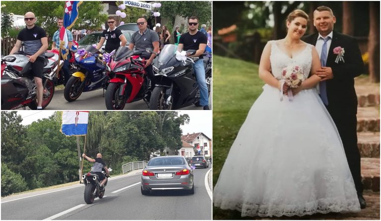[FOTO] Bajkeri barjaktari do crkve na vjenčanje odveli Kristijana i Mihaelu