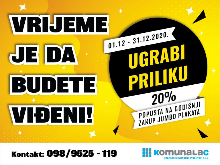 Vrijeme je da budete viđeni, oglasite se na najboljim lokacijama u gradu