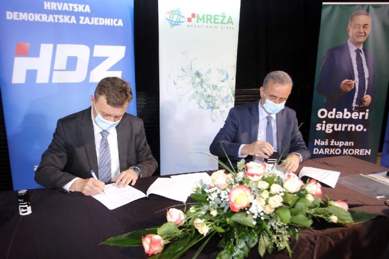 FOTO  //  HDZ i Mreža nezavisnih lista potpisali koalicijski sporazum o zajedničkom izlasku na izbore