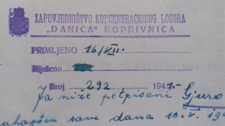 Ustaški pečat koncentracijskog logora Danica/ DRAŽEN ERNEČIĆ