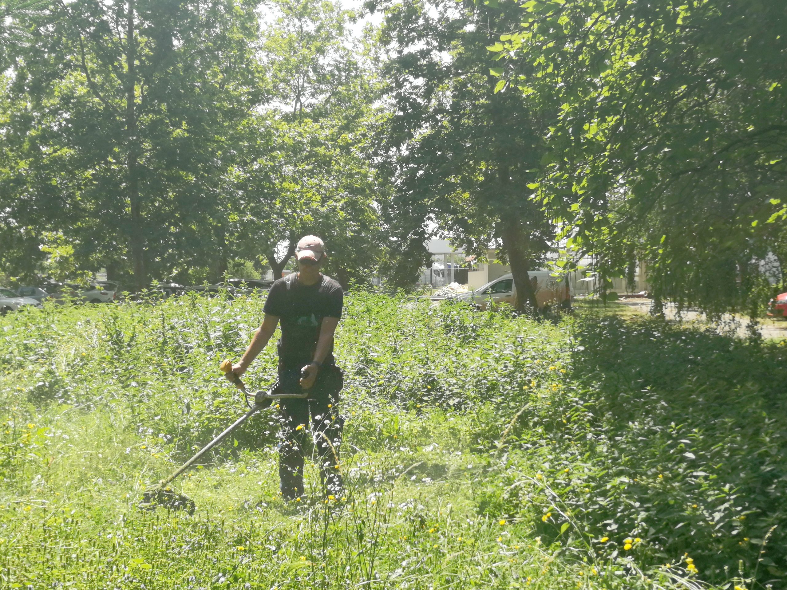 Hrvoje prilikom košnje travnjaka oko Poduzetničkog inkubatora/ MATEA KONFIC