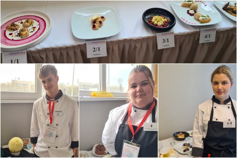 FOTO Učenici Sara, Josipa i Leo predstavili svoje vještine na natjecanju u kulinarstvu i slastičarstvu održanom u Latviji