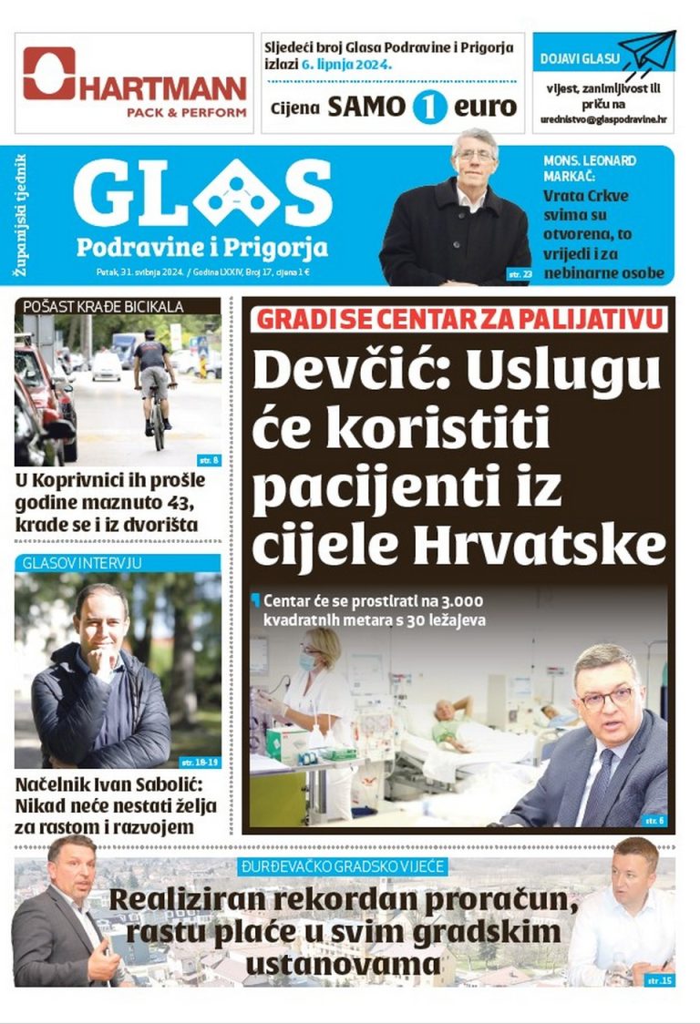 U prodaji je novi broj Glasa Podravine i Prigorja za samo 1 euro
