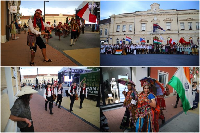 FOTO Kiša odgodila 17. Međunarodni festival folklora ‘Iz bakine škrinje’, no povorka sudionika bila je prekrasna