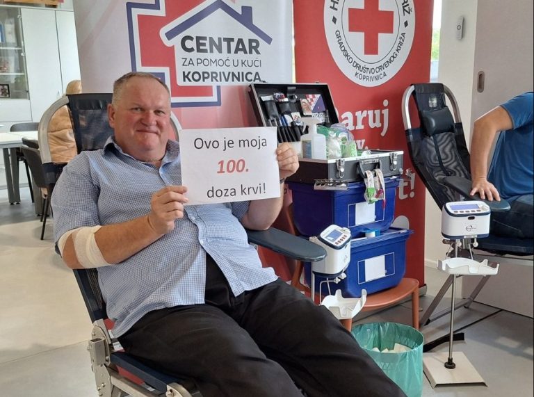 Jubilarnim darivanjem krvi Miroslav Međimorec ušao u Klub 100