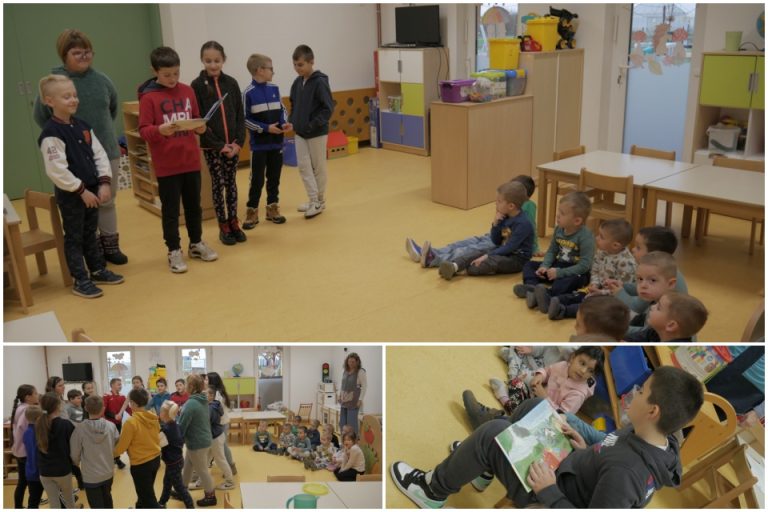 FOTO: PROJEKT GRAĐANIN Osnovnoškolci došli u vrtić i mlađima od sebe čitali priče