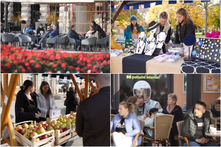 FOTO: ROĐENDANSKO SLAVLJE Gradonačelnik časti kavom, trg je ispunjen štandovima udruga i obrtnika, održava se i humanitarna prodaja jabuka