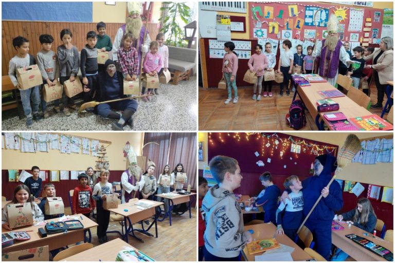 FOTO Osnovnoškolci uživali u susretu sa svetim Nikolom, Krampusa istjerali