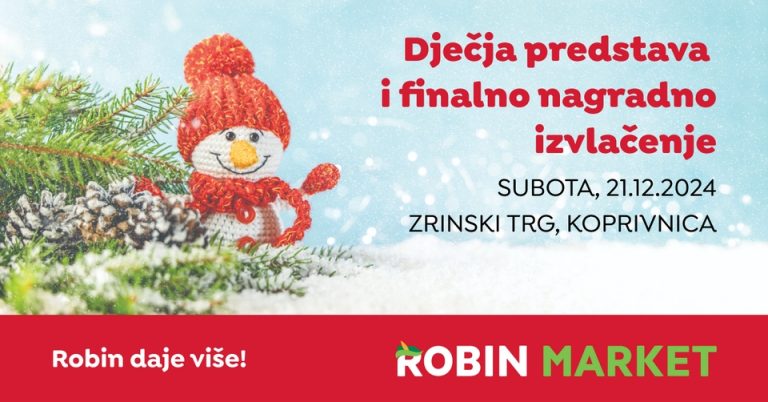 VIDEO Dođite na dječju božićnu predstavu i veliko nagradno izvlačenje Robin marketa na Zrinskom trgu!