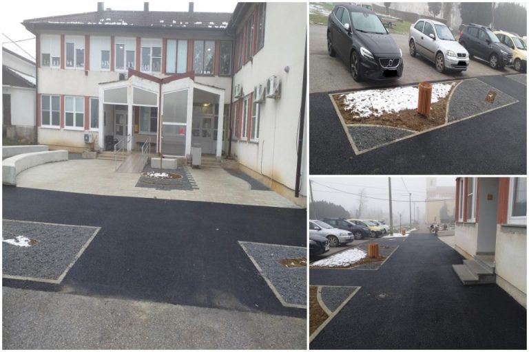 ZAVRŠENI RADOVI Prostor ispred zgrade Općine zasjao u novoasfaltiranom ruhu