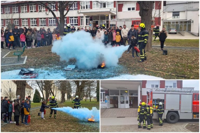 VATROGASNA VJEŽBA Škola uspješno evakuirana, učenici za nagradu sami gasili vatru
