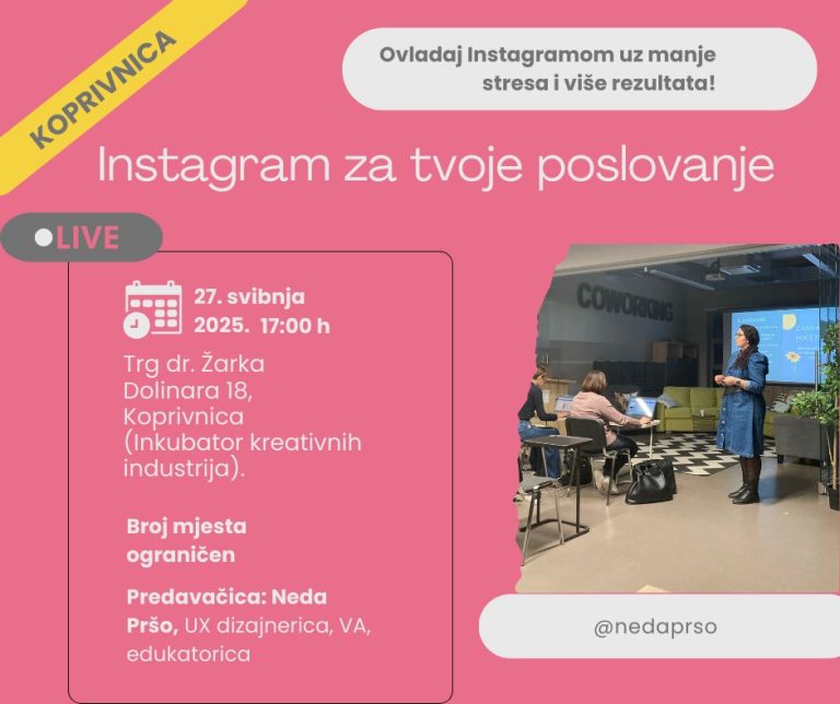 EDUKACIJA U ENTERU Instagram za tvoje poslovanje