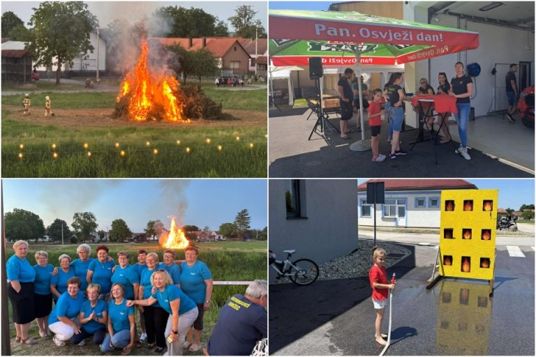FOTO U Torčecu tradicionalno zapaljen Ivanjski kres, klinci uživali u vatrogasnim igrama, a mještani u glazbi i gulašu