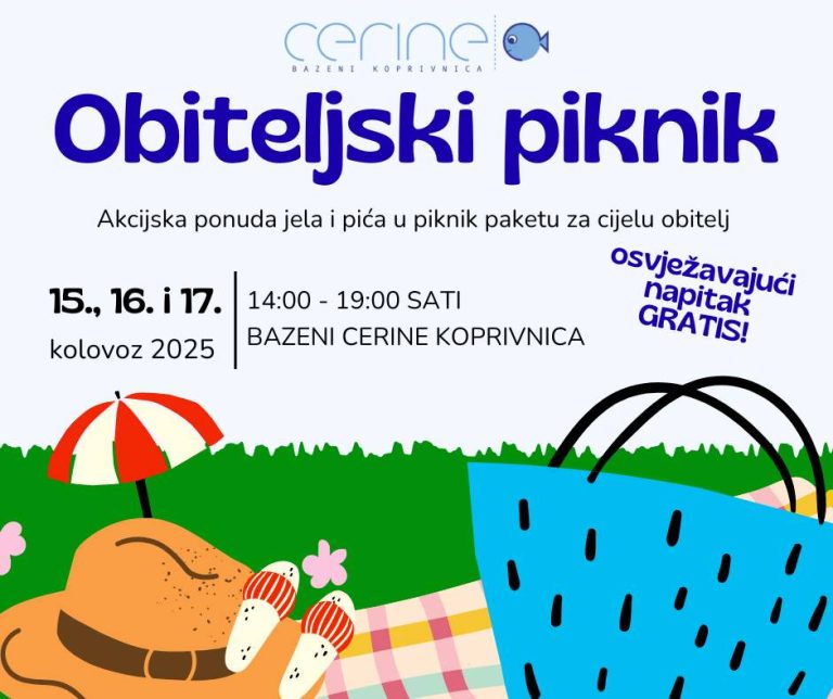 Obiteljski piknik na Bazenima Cerine – produženi vikend uz osvježenje na bazenima