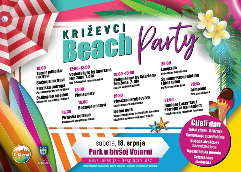 Dođite na Križevci Beach Party – u subotu, 18. srpnja