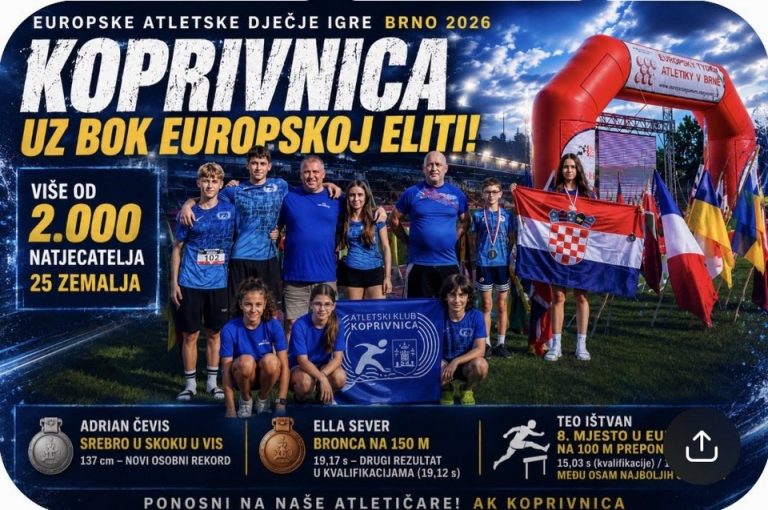 FOTO Koprivnički atletičari briljirali u Brnu među 2.000 natjecatelja